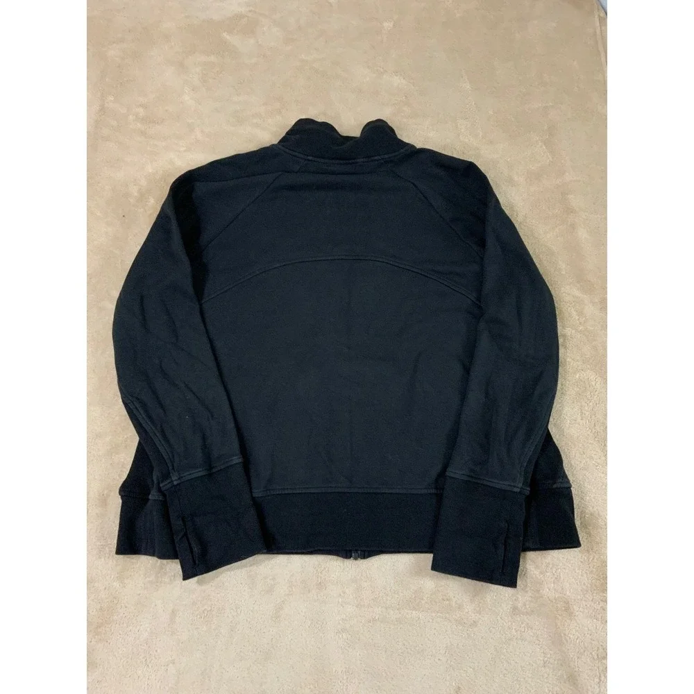Athleta Ribbed Full Zip Jacket Womens Plus size 1X Black Stretch gym workout EUC